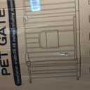 Metal Pet Gate with Cat Door, Adjustable Dog Gate for Doorways & Stairs, Pressure Mounted, Auto-Close, No Tools Needed, 29-45 Inches, White, 29X45 Inches
