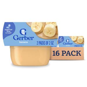 Gerber Stage 1 Baby Food, Banana Puree Tubs, No Artificial Colors or Flavors, Baby Puree, 16-Pack (EXP 10/31/26)
