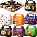 Zhanmai 36 Pack Halloween Treat Goodie Boxes Halloween Ghost Cookie Container Cupcake Snack Box with Handle Party Favor (as pictures shown)
