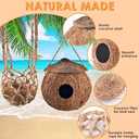 KATUMO Hummingbird Houses, Natural Coconut Bird Houses for Outside Hanging Hummingbird Swinging Nest, 2Pcs