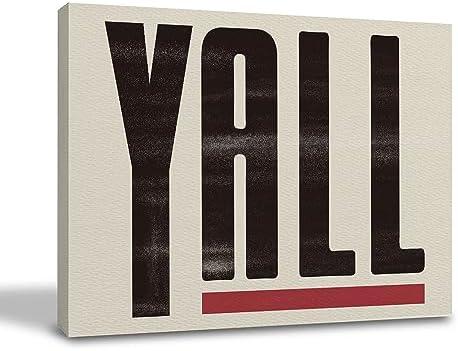 Qvapt Western Yall Wall Art,Western Wall Decor,Western Yall Framed Canvas Prints Wall Art,Western Wall Art For Bedroom Home Living Room(11x14inch)