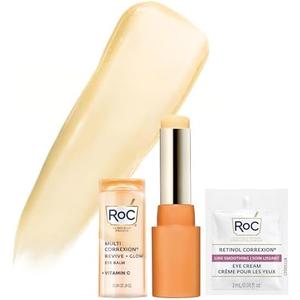 RoC Multi Correxion Revive + Glow Eye Balm with Vitamin C (0.14 oz) + Retinol Eye Cream Packette