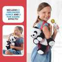 Singing Machine Portable Karaoke Machine for Kids, Plush Toy Backpack with Microphone - The Sing Along Crew, Big Pand (Black & White) - Built-In Karaoke Speaker with Songs, Sound Effects, & Recorder
