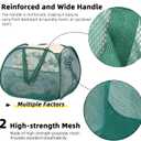 Collapsible Laundry Basket, 90L Foldable Pop Up Laundry Hamper with Handles, Mesh Dirty Clothes Hamper for Laundry, Bathroom, Kids Room, Dorm,Travel or Camping (Green, 2PCS)