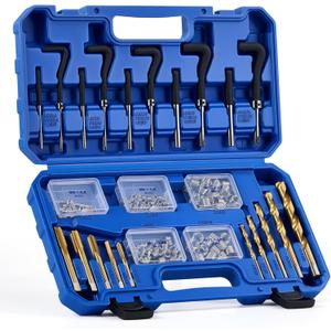 Orion Motor Tech 172pc Thread Repair Kit, Metric Helicoil Repair Kit with HSS Drill Bits Taps Inserts Breakoff Installation Tools, Auto Rethreading Restorer Tool Kit in M5 M6 M8 M10 M12 Sizes