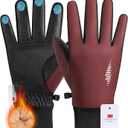 rivmount Winter Waterproof Ski Snow Warm Gloves for Women Men, Windproof Cold Weather Thermal with Touchscreen Fingers, for Running Driving Cycling Hiking Biking Outdoor Sports Daily Work (X-Large, Wine)