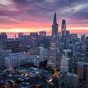 Yeele 20x10ft Sunset Cityscape Backdrop Skyscraper San Francisco Cityscape Skyline Background Night Scene City Theme Birthday Party Decoration Kids Adults Portrait Photo Video Shoot Props Wallpaper