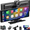 CHOVE Wireless Apple Carplay Screen for Car, 10.26" Apple Car Play & Android Auto Screen,Touchscreen with Backup Camera,Dash cam,Support GPS,Siri/Google,Bluetooth,AUX,Mirror Link,Fit Most Vehicles