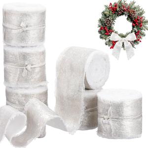 Suncalla 30 Yards Shimmery Chiffon Silk Ribbons for Xmas Tree Decoration Wedding Decor Invitations Bridal Flower Bouquets Gift Wrapping DIY Crafts(White)