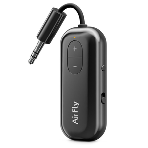 Twelve South AirFly SE, Bluetooth Wireless Audio Transmitter for AirPods/Wireless or NoiseCancelling Headphones; Use with Any 3.5 mm Audio Jack on Airplanes, Gym Equipment or iPad/Tablets (Black)