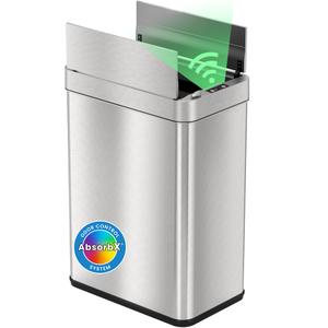 iTouchless 13 Gallon Wings-Open Lid Sensor Kitchen Trash Can | Odor Filter
