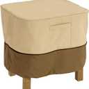 Classic Accessories Veranda Water-Resistant 26 Inch Square Patio Ottoman/Side Table Cover, Outdoor Table Cover