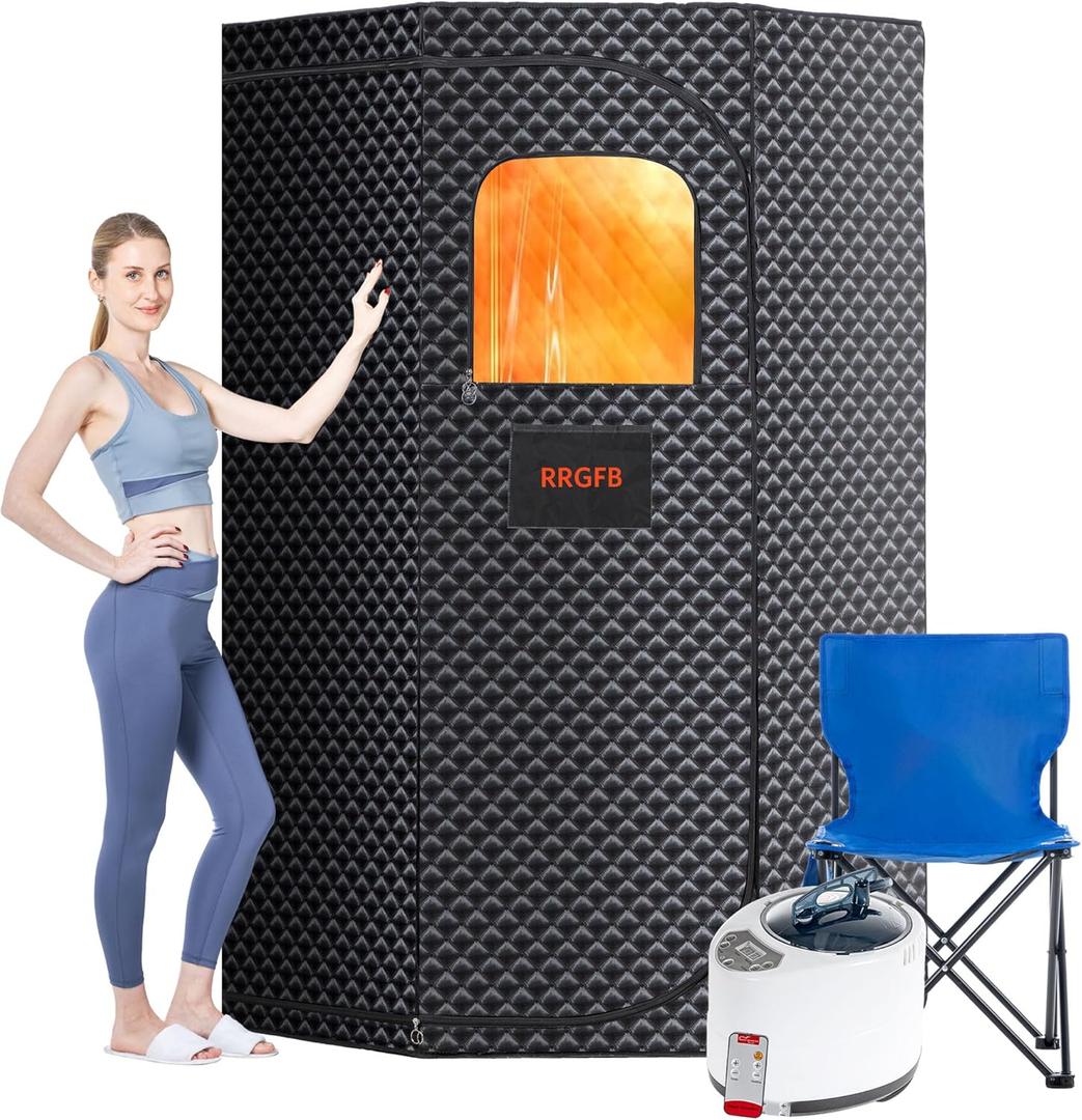 Sauna Box, Portable Steam Tent for Home Detox and Relaxation, Includes 3L Steamer, Remote Controller, Folding Chair, Adjustable Timer 1-60 Min, Large Size