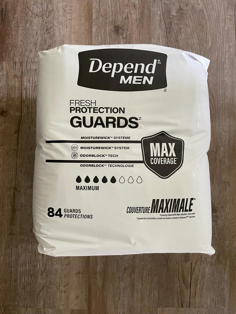 Depend Men fresh protection guards diapers 84 pack x2