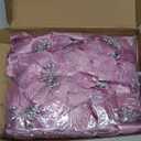 WILLBOND 36 Pcs 3 Size Christmas Poinsettia Christmas Tree Flowers Glitter Faux Flowers Decoration Artificial Poinsettia Ornaments for New Year Home Outdoor Decoration (3/4/ 6 Inch,Pink)