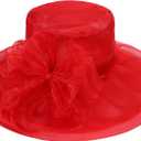Zando 2026 Kentucky Hats Derby for Women Elegant Tea Party Hats Organza Victorian Church Wedding Fascinator Hat, One Size