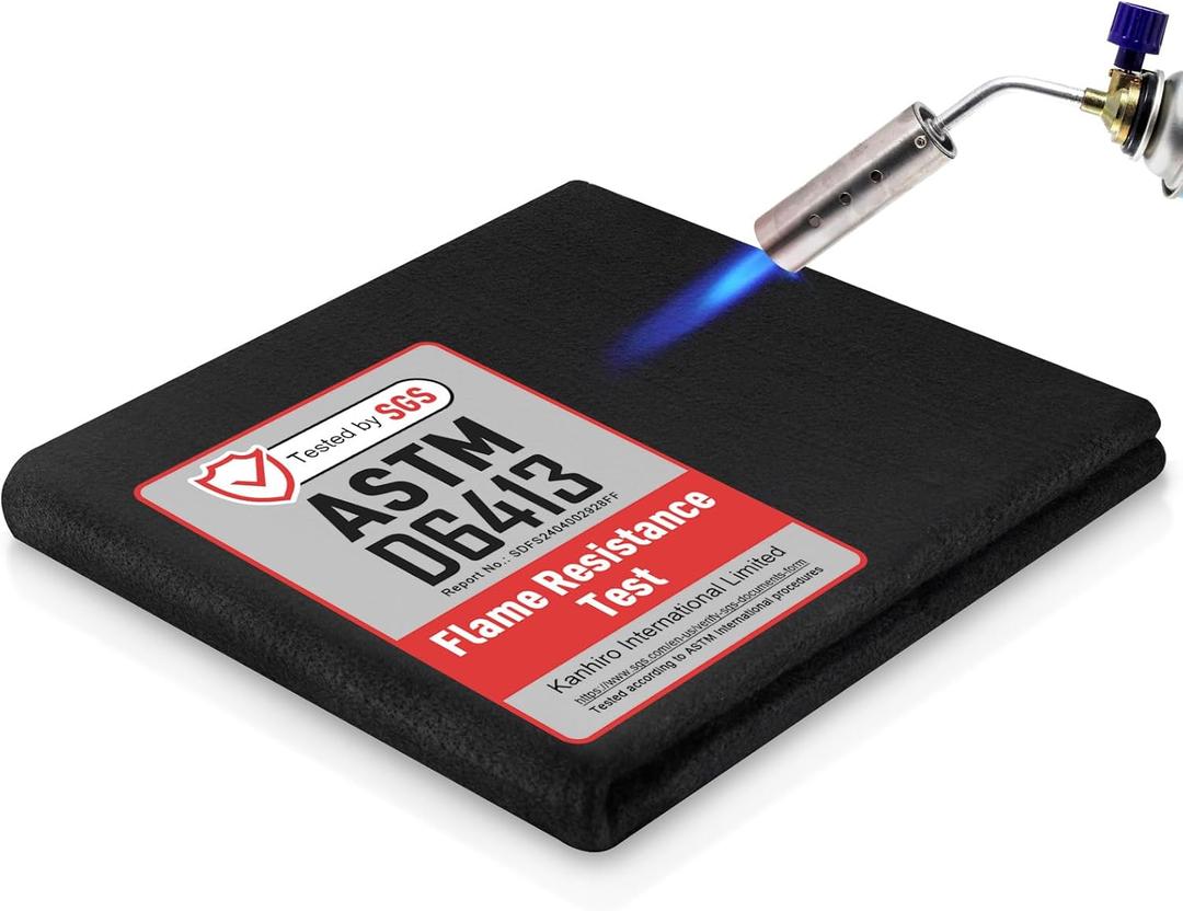 kanhiro Carbon Felt Welding Blanket Fireproof - 20" X 20" Heat Resistant Fabric 1800F High Temp Insulation Blanket, Heat Shield Mat for Grill Stove Pit, Welding Pad for Plumbing Brazing (1/7 Inch (3.5mm))