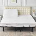 Kingnex Waterproof Split Top Cal King Mattress Protector for Adjustable Bed | Fitted Cover for 28-30 Upper Flex Head 72x84 California King Bed, Noiseless, Soft Bamboo Viscose Terry Surface, Split Top Cal King - 28-30 from Head