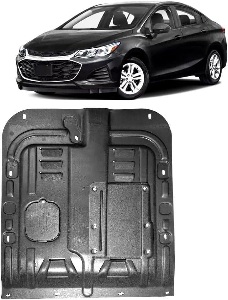 Front Engine Splash Shield for Chevrolet Cruze 2016 2017 2018 2019 1.4T Engine Guards Suitable for Chevy Cruze Under Engine Cover Mud Flaps Directly Replace Original One Black