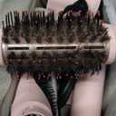 MESCOMB Dual Voltage Hot Air Styler Wrap - 5 in 1 Hair Dryer Brush with Fast Drying Blow Dryer, Styling, Straightening & Volumizing with Travel Bag (100V240V) Gift for Women (Pink)