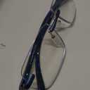 Missfive Premium Aluminum Progressive Multifocus Reading Glasses Men Blue Light Blocking, No-Line Spring Hinge Rimless Office Multifocal Metal Readers, Workspace for Near Range, +2.25, Sapphire (Multifocal, Non-0 Top Lens / Dark Sapphire)