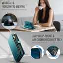 Defencase for iPhone 17 Magnetic Wallet Case Compatible with Magsafe with RFID Blocking Zipper Pocket & Card Holder for Women Men PU Leather Strap Detachable Case for iPhone 17 (6.3 inch), Blue Green