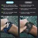 Goton 3 in 1 Waterproof Case with Band for Apple Watch with Built-in Tempered Glass Screen Protector 46mm, 360 Shockproof Bumper Face Cover with Band for Apple Watch Series 11 Series 10, 46mm