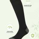Compression Socks for Women 15-20 mmHg, Viscose from Bamboo, 3-Pair Knee High for Flying, Work & All-Day Comfort (L)