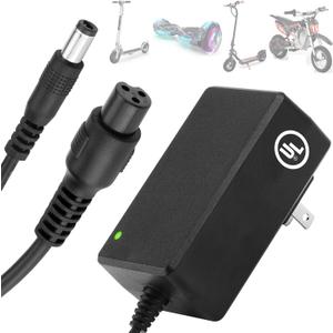 42V Compact Electric Scooter Hoverboard Charger for Hover-1 Gotrax Jetson & More 36V Lithium Battery, UL Certified Safe & Powerful & Small with 2 Common Connectors