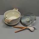 CAROTE 14 Pcs Pots and Pans Set Nonstick,Cookware Set Kitchen Cooking Set with Utensil and Pan Protectors (Cream White)