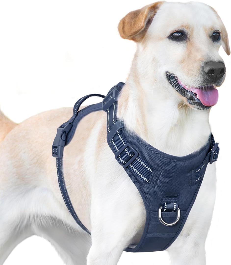 No Pull Dog Harness, Reflective Puppy Vest for Small Medium Large Sized Dog(Prussian Blue,S) (S(Neck:15.7-22.0",Chest:17.3-24.8"))