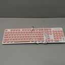 Wired Retro Computer Keyboard, Quiet Typewriter Keyboard, Pink Cute Keyboards Light up with Round Keycaps, LED Backlit,104-key for PC, Laptop(Pink)