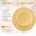 24 Pcs Gold Charger Plates Bulk, 13" Round Beaded Plate Chargers for Dinner Plates, Decorative Dinner Chargers Plastic Table Chargers for Wedding Holiday Party Baby Shower Event Decoration (Gold)