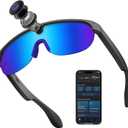 CJkao Smart Riding Glasses with Camera for Men Women, Bluetooth Music, Support Photos/Videos/Voice Recording, Built-in ChatGPT Voice Assistant control, AI sunglasses outdoor Cycling (G5-Blue)
