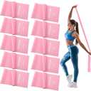 DEEKIN 10 Pcs Resistance Bands Professional Exercise Elastic Bands Latex-Free Yoga Starter Set for Pilates, Physical Therapy, Strength Training, Yoga, Working Out for Women Home Gym, Pink 15lbs