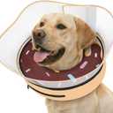 Supet Raised Inflatable Dog Cone After Surgery - Adjustable Recovery Donut Collar with Removable Shield to Stop Licking Wounds & Protect Stitches - Soft Dog Cone Alternative for Large Dogs (Brown,XL) (Orange)