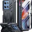 FNTCASE for Moto-G 2026/2025 Case: for Motorola Moto G Play 2026 5G Military Grade Drop Proof Protection Cover with Kickstand | Matte Textured Rugged Shockproof TPU | Protective Phone Case, Black