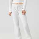 DANI CHINS Girl Loose Flare Cotton Fleece Sweatpants Bootcut Pull On Pants with Drawstring Pockets (Gray, S)
