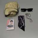 Short Blonde Cosplay Wig for Men with Necklace Headbands and Glasses Mens Blond Costume Synthetic Hair Wigs for Halloween Party (Wig+Necklace+Headbands+Sunglasses)