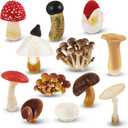 Deekin 12 Pcs Figure Mini Miniatures Figurines Mini Realistic Decor Themed Party Gifts for Diorama Projects Birthday Gift Learning (Mushroom)