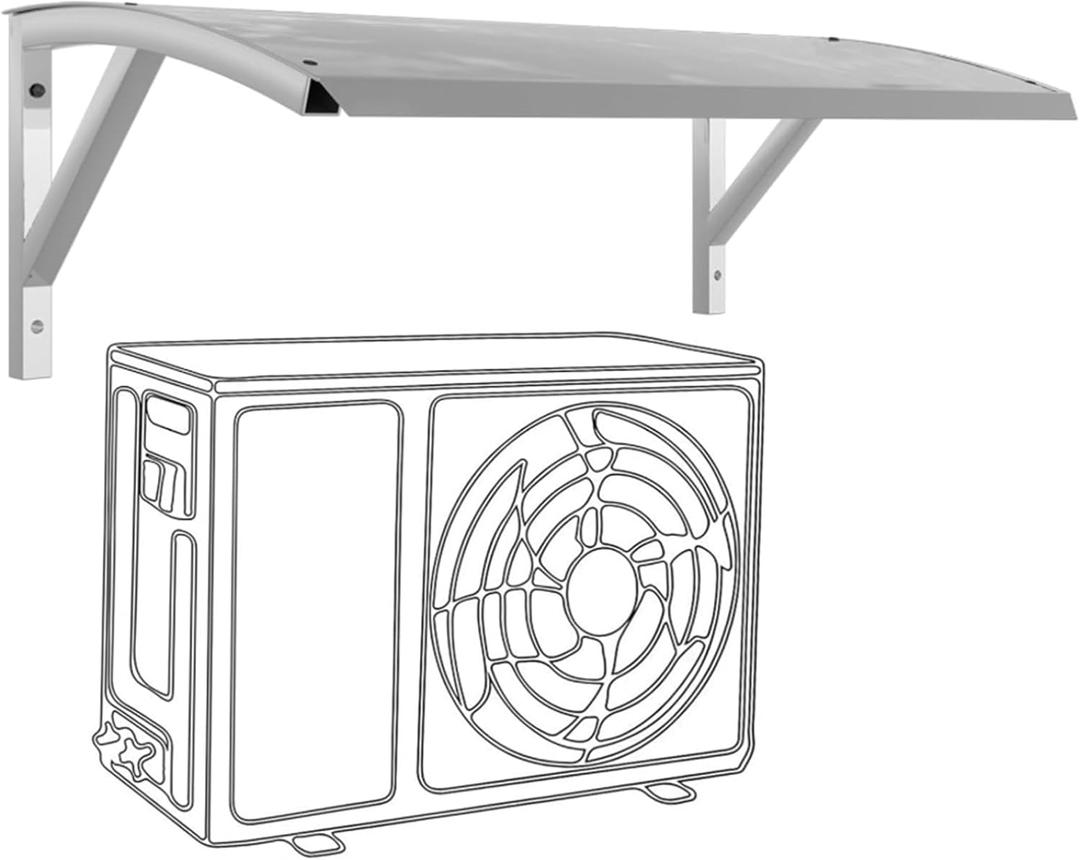 Air Conditioner Cover Outdoor AC Units Protection, Patio Awning Canopy UV Rain Snow Protection Sheet, Thicken Mini Split Cover Sun Shade, Heat Pump Unit Cover for Condenser (White, 41.7X25.2X11in)