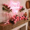8 Set Rose Flower Garland, Artificial Flower Decoration, Artificial Floral Hanging Rose with Bows Garland Ceiling Decor with Hooks Jute Rope Fishing Line for Wedding, Proposal (Pink)
