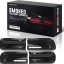 Smoked Tail Light Covers for Dodge Challenger 2015-2023, Tinted Black Rear Lens Guards(4PC Set), Easy No-Drill Installation with 3M Adhesive