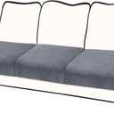 Couch Cushion Cover Velvet 3 Pieces Seat Cushion Cover Stretch Sofa Covers Separate Sectional Sofa Slipcovers Furniture Protector (3-Seater or Backrest, Dark Grey)