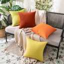 MIULEE Pack of 2 Decorative Outdoor Solid Waterproof Throw Pillow Covers Faux Linen Garden Farmhouse Cushion Cases for Summer Patio Tent Balcony Couch Sofa 16x16 Inch Burnt Orange