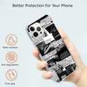 Black Aesthetic Phone Case Compatible with iPhone 13 Pro MaxPositive Famous Quotes Collage Cool Teen Woman Girl Boy Case for iPhone 13 Pro Max, Shockproof TPU Bumper Protective Cover Case