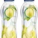 Tupperware Eco Bottle Set, Dishwasher Safe and BPA Free, 2 Bottles with Leak-Proof Caps (1 L / 34 oz)
