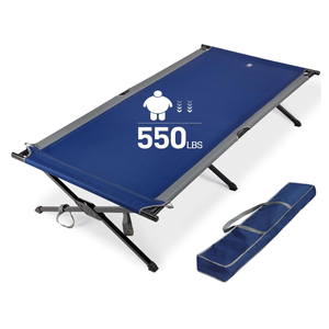 EVER ADVANCED Extra Wide Camping Cot for Adults Oversized XXL Sleeping Cots Folding Cot Bed with Carry Bag, 84.3" L x 41.9" W, Support to 550 lbs, Large