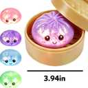 2026 New Glitter Will Emit Light Dumplings Squishy,Colorful Dumplings Stress Balls Fidget Sensory Box,Stress Relief Stretchy Desk Toys (Blue)