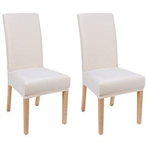 Smiry Velvet Stretch Dining Room Chair Covers Set of 2, Soft Removable Washable Chair Slipcovers Kitchen Parsons Chair Protector, Cream
